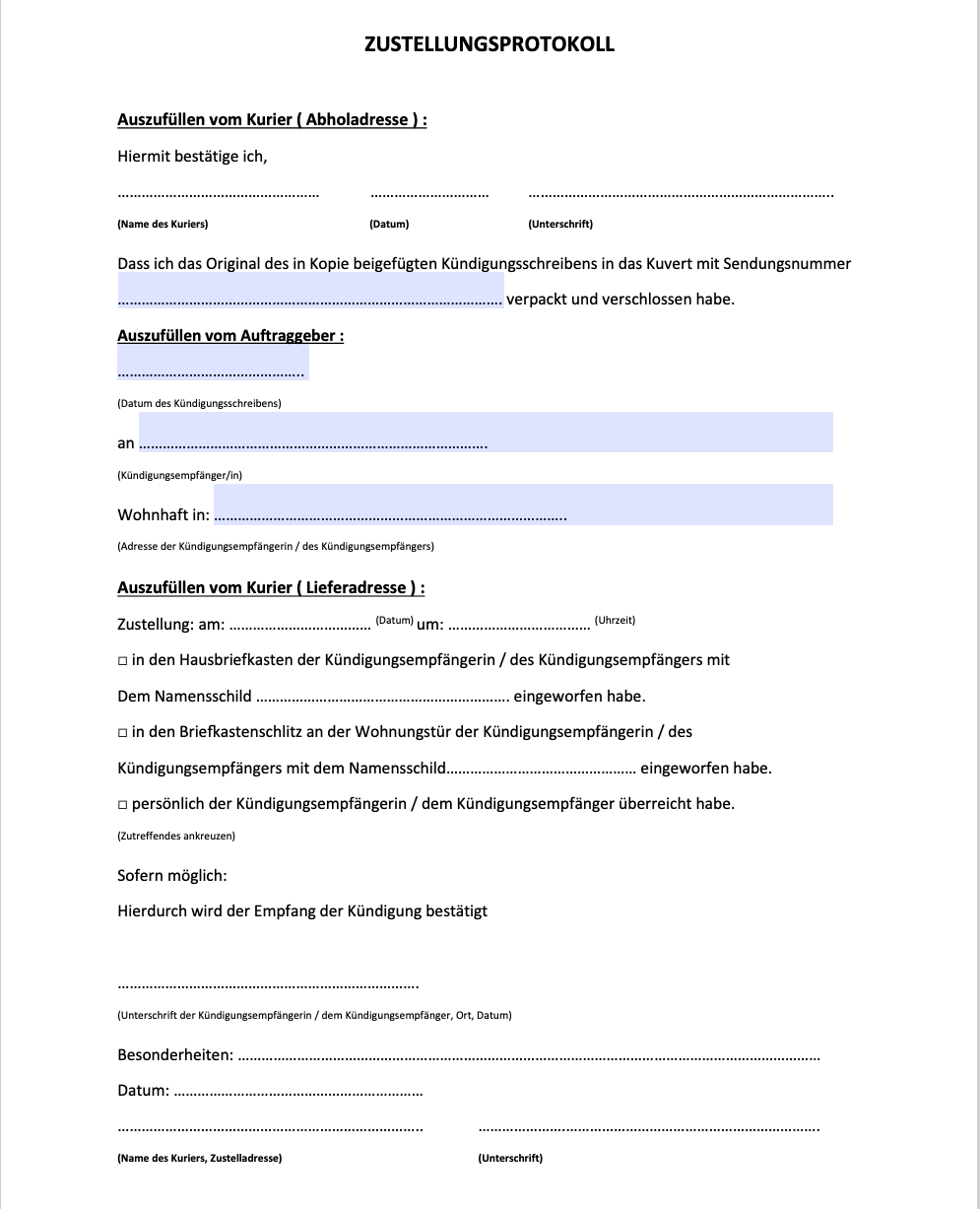 Unser Zustellnachweis